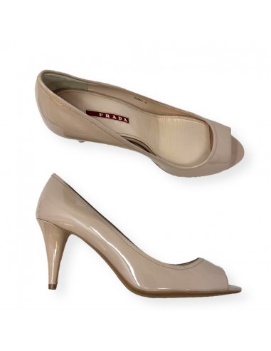 Patent Leather Peep Toe Pumps Luxury Designer By Prada  Size: 9 (IT 39) soldes